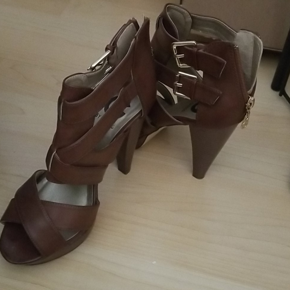 G by guess high heel open toe strappy sandal